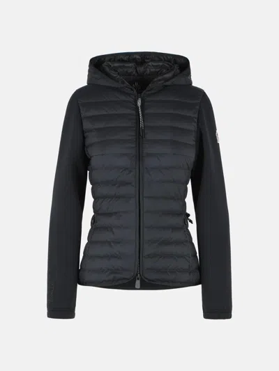 Moncler Padded Hoodie With Zip In Black Polyester Blend