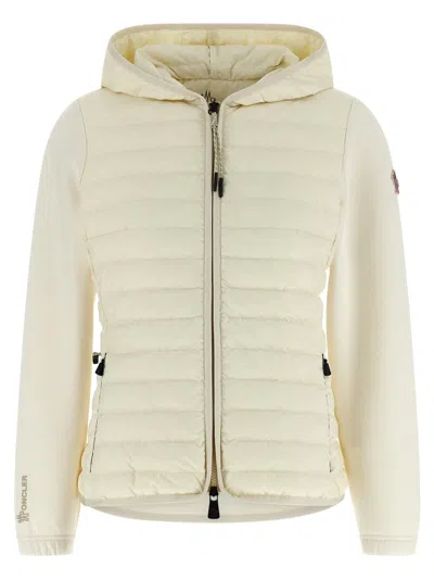 Moncler Padded Hoodie Sweatshirt White In Neutral