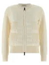 Moncler Padded Insert Cardigan Sweaters And Cardigans White In Yellow