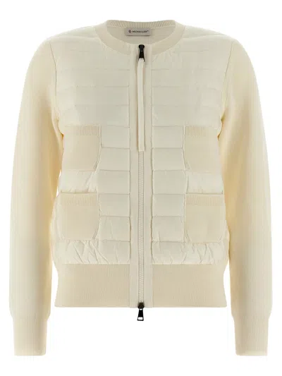 Moncler Padded Insert Cardigan Sweaters And Cardigans White In Neutral