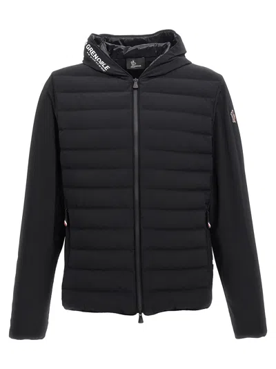 Moncler Padded Insert Hooded Cardigan In Black