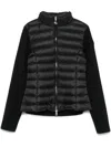 Moncler Padded Jacket With Knitted Sleeves In Black