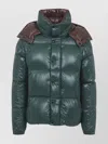 Moncler Parana Glossy Hooded Short Down Jacket Clothing In Green