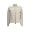 Moncler Nylon Down Jacket With Virgin Wool Inserts In Gray