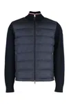 Moncler Cotton Padded Cardigan With Zip In Blue