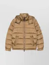 Moncler Padded Jackets With Hood And Pockets In Brown
