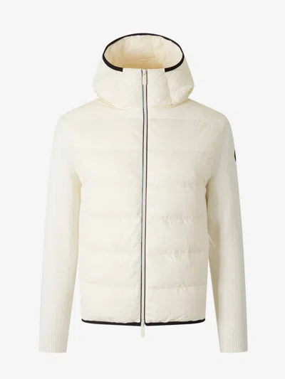 Moncler Padded Knit Cardigan In Neutral