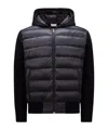 Moncler Cardigan Tricot À Empiècements Matelassés In Black