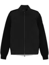 Moncler Jacket Featuring Wool Sleeves And High Collar In Black