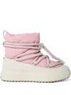 Moncler Padded Lace-up Boots In Pink