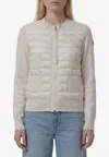 Moncler White Quilted Crew Neck Jacket In Neutral