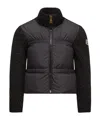 Moncler Padded Metallic Wool Zip-up Cardigan In Black
