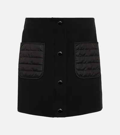 Moncler Punto Milano Quilted Pocket Mini Skirt In Black
