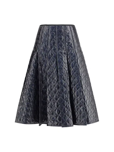 Moncler Padded Midi Skirt In Blue