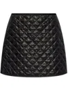 Moncler Quilted Black Skirt With Glossy Finish And Wrap Style In Black