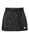 Moncler Padded Mini Skirt With Checked Quilting In Black