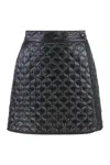 Moncler Padded Mini Skirt With Checked Quilting In Black
