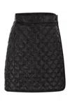 Moncler Women Padded Miniskirt With Square Quilting In Black
