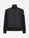 Moncler Panelled Padded Jacket In Black