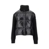 Moncler Padded Nylon And Knit Cardigan In Black