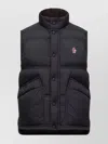Moncler Padded Nylon Vest High Collar In Black