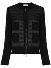 Moncler Padded-panel Knitted Cardigan In Schwarz