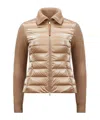 Moncler Padded-panel Wool Cardigan In Nude