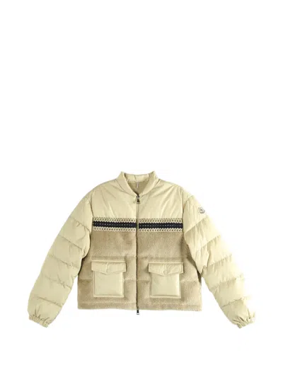 Moncler Padded Panelled Jacket In Neutral