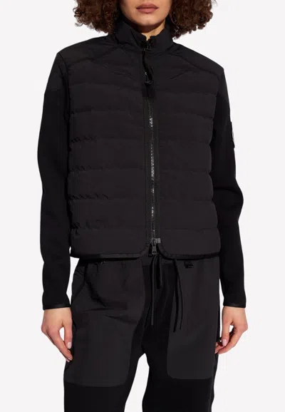 Moncler Padded Panels Knitted Cardigan In Black