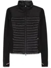 Moncler Power Grid Paneled Polartec® Jersey And Quilted Shell Down Base Layer In Black