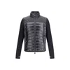Moncler High Collar Long Sleeve Padded Sweatshirt In Black