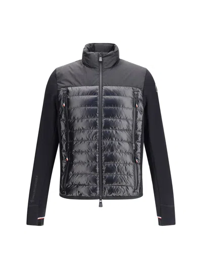 Moncler Padded Sweatshirt With High Collar And Long Sleeves In Black