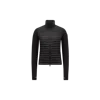 Moncler Quilted High Collar Long Sleeve Cardigan In Black