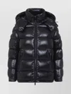Moncler Padded Polyamide Jacket Zipped Pockets In Black
