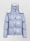 Moncler Padded Quilted Jacket And Hood In Blue