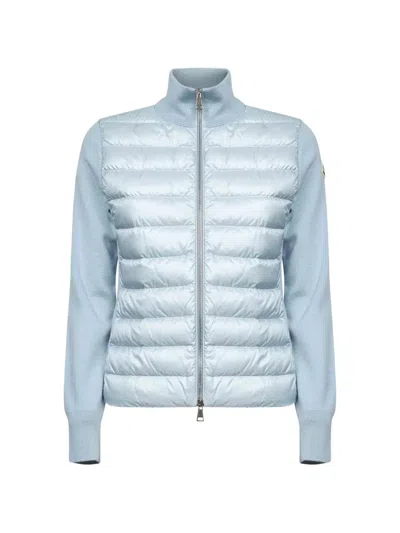 Moncler Padded Quilted Jacket In Blue