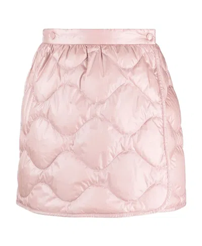 Moncler Padded Quilted Miniskirt In Pink