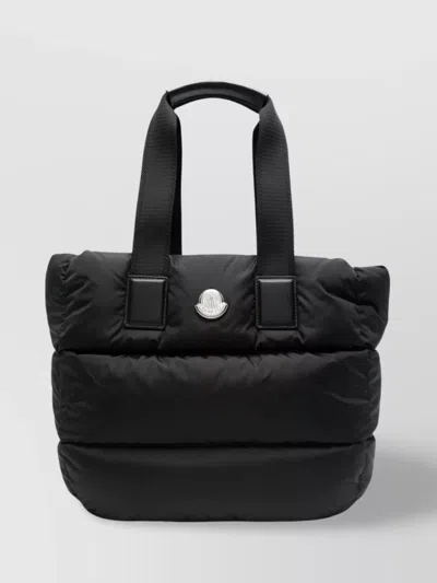 Moncler Padded Quilted Tote Bag Handles In Black