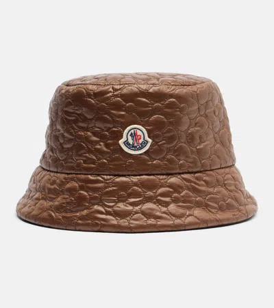 Moncler Padded Reversible Bucket Hat In Brown
