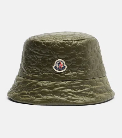 Moncler Padded Reversible Bucket Hat In Green