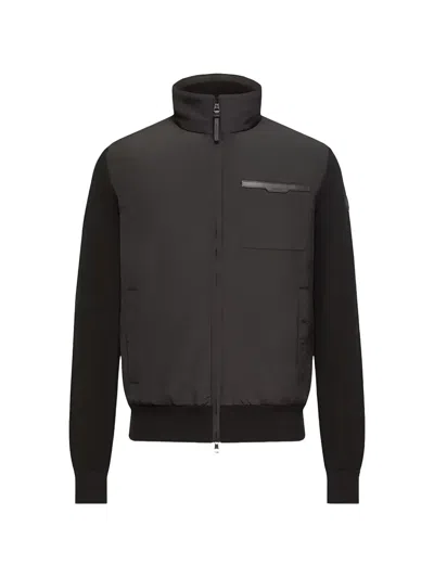 Moncler Padded Rib-knit Cardigan In Brown