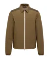 Moncler Padded Seersucker Zip Shirt Jacket In Brown