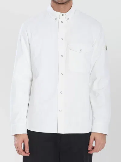 Moncler Padded Shirt Jacket Chest Pocket In White