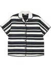 Moncler Striped Shirt Shirt, Blouse Multicolor In White