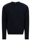 Moncler Grenoble Blue Wool Blend Knitwear In Multi