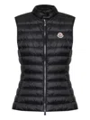 Moncler Quilted Black Vest With High Collar And Fitted Silhouette In Black