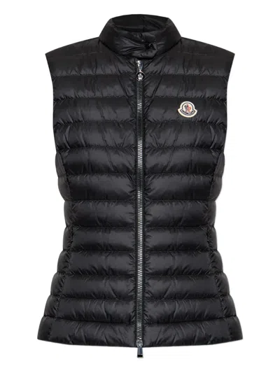 Moncler Padded Sleeveless Gilet In Black