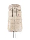 Moncler Grenoble Shearling Down Vest In Neutral