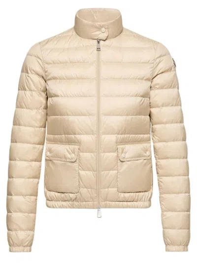 Moncler Padded Slim Fit Coat With Long Season Lining - Size 0 In Neutral