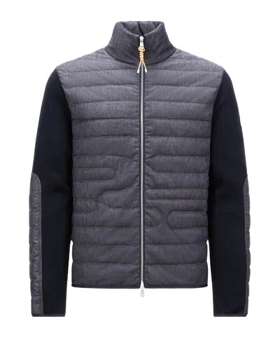 Moncler Padded Snake-quilted Denim Cardigan